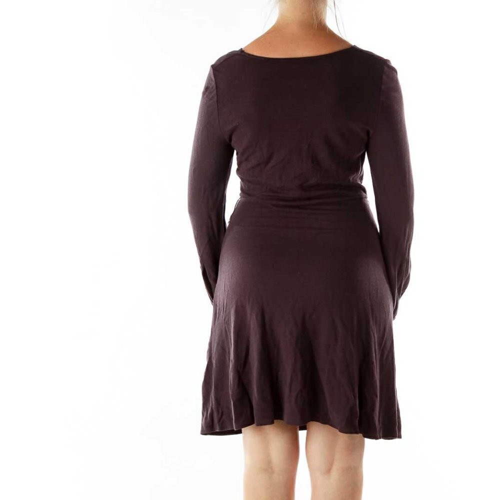 Theory Purple V-Neck Knit Dress - Picture 2 of 3